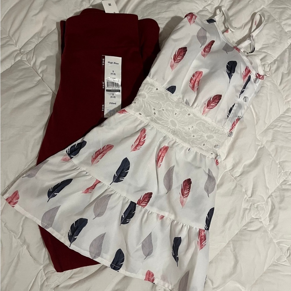 Leggings and lace top set
